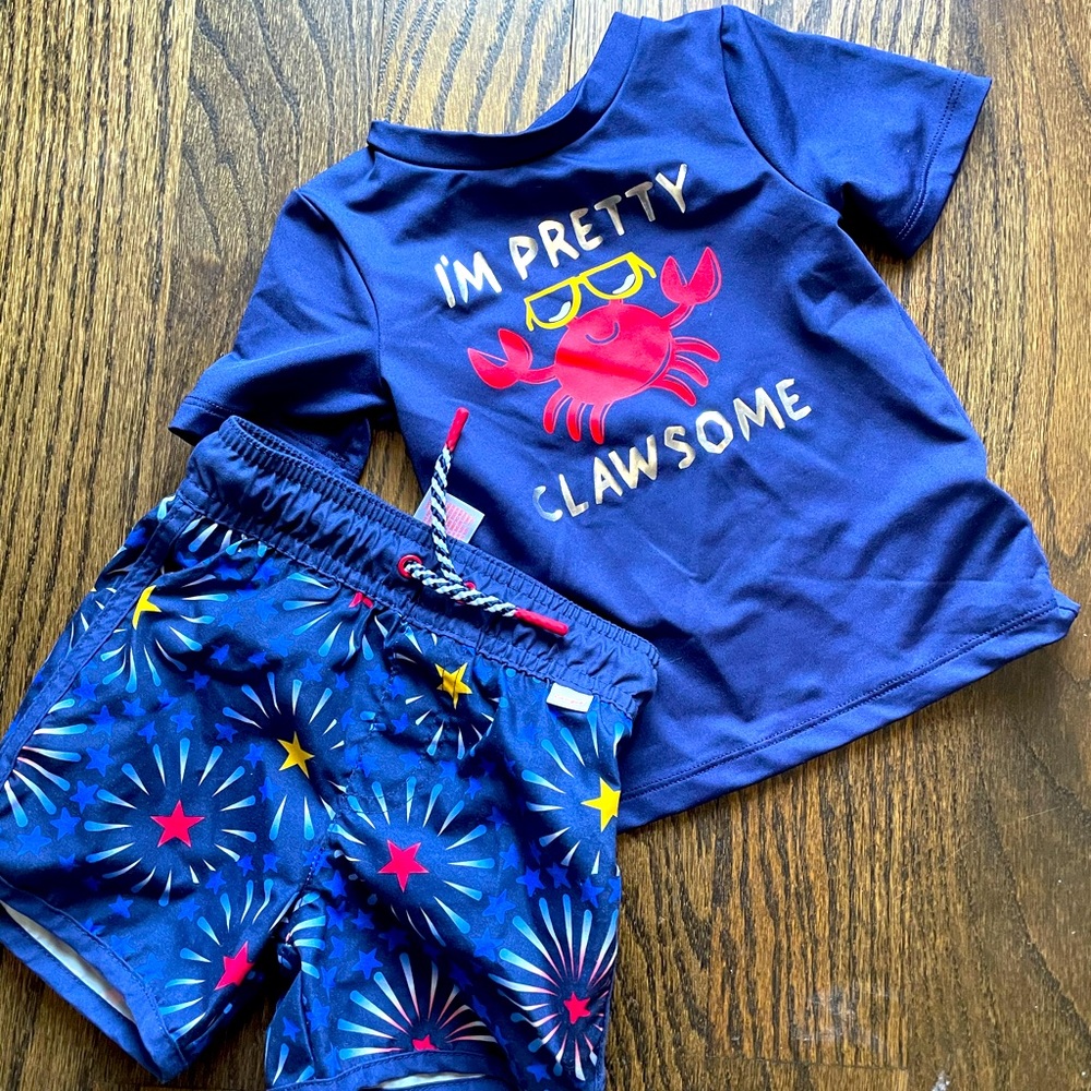 Cat & jack baby boy size 12m swim suit